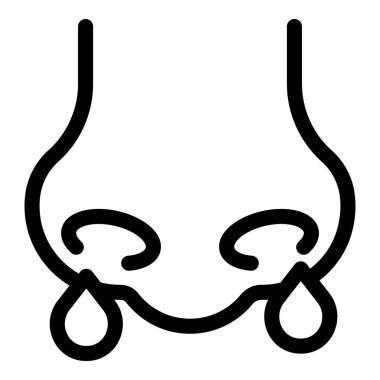 Damlacıkları olan, koku veya alerjiyi temsil eden basit bir insan burnu simgesi.