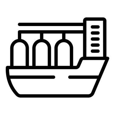 Deniz taşımacılığı ve lojistik endüstrisi için basit minimalist tasarım, küresel tedarik zinciri ve su yolu navigasyonu için vektör grafiği simgesi