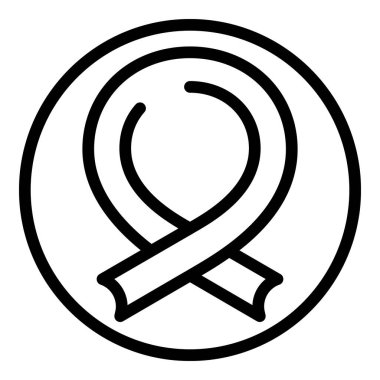 Farkındalık kurdelesinin minimalist siyah ve beyaz vektör çizgisi ikonu sağlık kampanyaları ve savunucuları için destek ve dayanışmayı sembolize ediyor. Düzenlenebilir felç. Hayır işi ve kar amacı gütmeyen temsilciler için mükemmel.