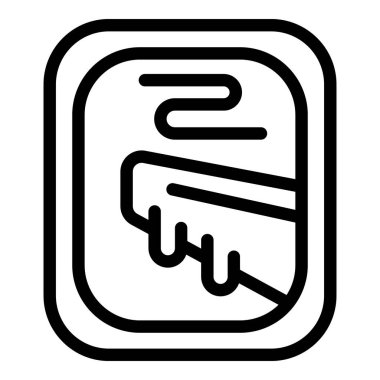 Kolaylaştırılmış bir el bezi ile silme simgesi, beyaz arkaplanda siyah ile.