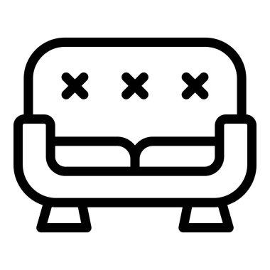 Gösterişli, modern bir koltuk tasarımının siyah beyaz çizgisi.