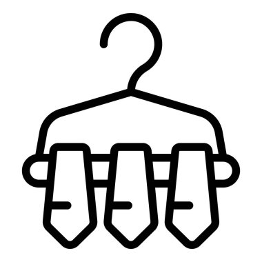 Elbise ya da modayı sembolize eden bir askıda asılı üç kravatın simgesi.