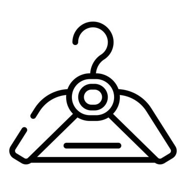 Basit bir elbise askısı simgesinin siyah ve beyaz vektör çizimi, tasarım elementleri için mükemmel