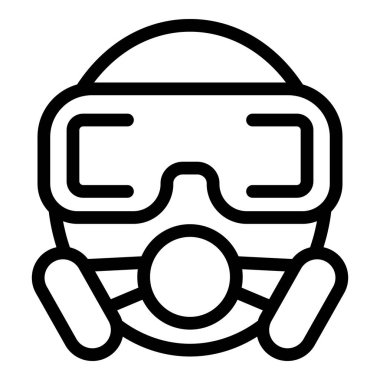 Endüstriyel kullanım için koruyucu güvenlik gözlüğü ve solunum maskesi simgesi