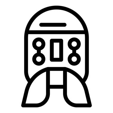 Bir uzay roketinin basit tasviri, simgeler ve çocuklar için ideal