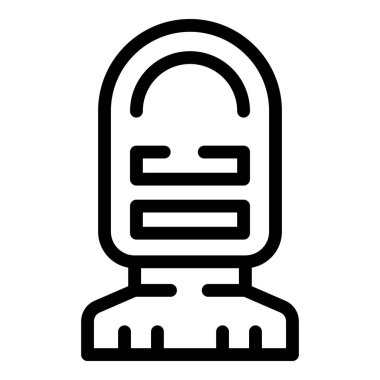 Kışlık şapkalı stilize edilmiş bir insanı tasvir eden basit bir siyah beyaz simge