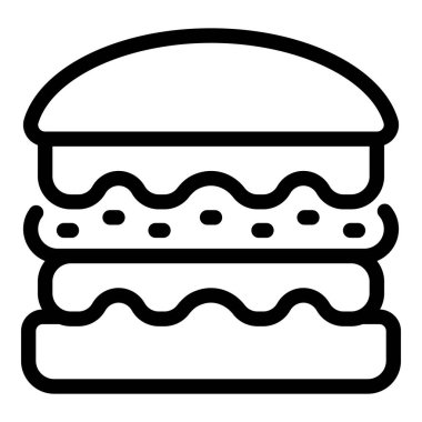 Siyah beyaz çizgili bir hamburger çizgisi, menüler ve dizaynlar için idealdir.