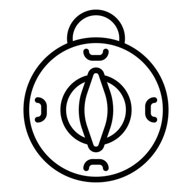 Siyah beyaz bir pusula basit çizgi çizimi, logolar veya navigasyon uygulamaları için ideal