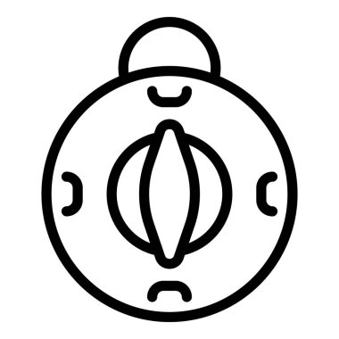 Simple line drawing of a compass in black and white, ideal for logos or navigation apps clipart