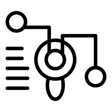 Siyah beyaz bir devre kartı simgesinin basitleştirilmiş dijital illüstrasyonu, teknoloji kavramları için mükemmel