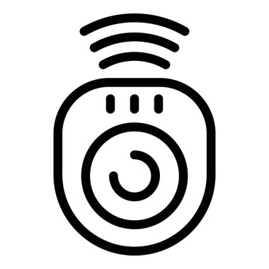 Modern kablosuz hoparlör simgesinin basit, minimalist tasarımı ile siyah beyaz olarak modern vektör illüstrasyonları multimedya, yayın ve mobil uygulamalar için mükemmeldir.