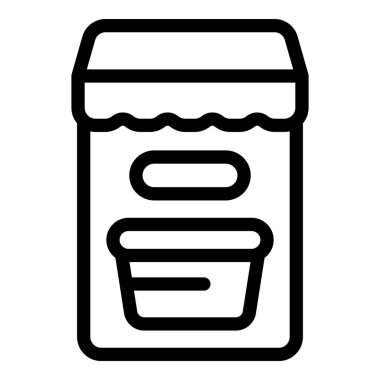 Bir yoğurt kabının basit çizimi, simgeler ve bilgi grafikleri için uygundur