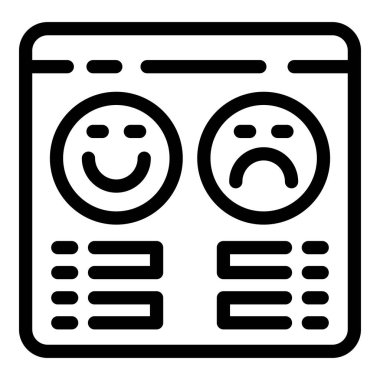 Web sayfası arayüz tasarımı ve kullanıcı deneyimi için tatmin simgeleri içeren minimal siyah ve beyaz müşteri geribildirim simgeleri kavramı