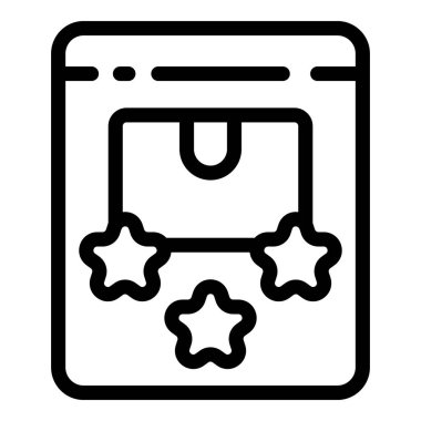 Yıldız reytingleri ile bir alışveriş uygulaması arayüzünün vektör simgesi, web ve mobil için ideal