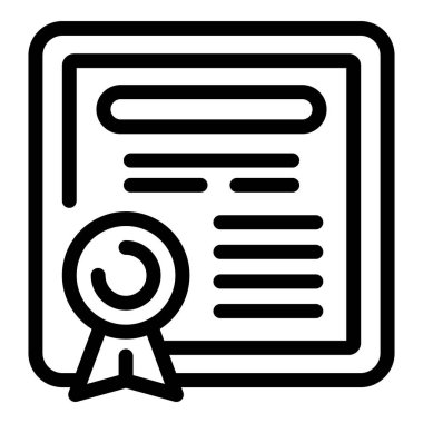 Mühürlü başarı sertifikası. Diploma. Ve siyah beyaz çizgi sanat tasarımı eğitim derecelendirme vektör sembolü ve itimatname tamamlama mezuniyet onur çizimi düz çizim