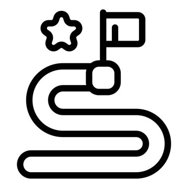 Bir yıldıza ve bayrağa giden yolu gösteren, başarıyı simgeleyen minimalist bir simge.