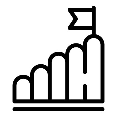 Satır simgesi iş büyümesini tasvir ediyor. Üzerinde yukarı çubuklar ve bayrak var.