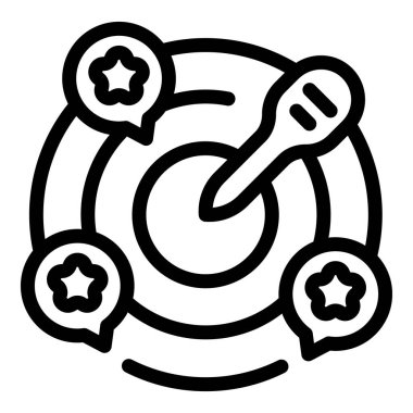 Siyah ve beyaz çizgili bir hedef çizgisi. Ortasında yıldızlar olan bir ok.