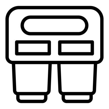 Dürbünler, basit grafik sembollü tek renkli vektör çizgisi çiziminde ikon çizimi, manzara, gözlem, doğa keşfi ve gözlem için mükemmel.