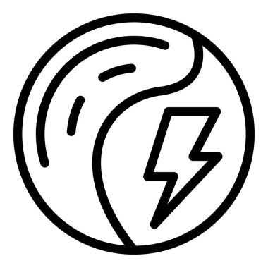 Stylized line drawing of a coffee bean with a lightning bolt, representing energy clipart