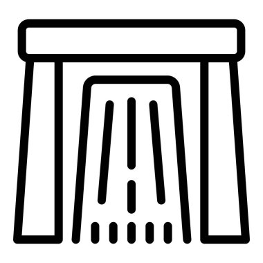 Yunan tarzı sütunların basit çizgi simgesi, mimari tasarım kavramları için mükemmel