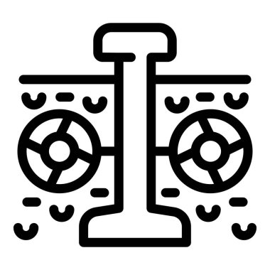 El yapımı su pompasının sadeleştirilmiş çizgisi, diyagramlar ve tabelalar için ideal.