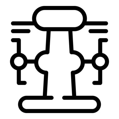 Üç bağlantı noktası olan stilize bir kimyasal şişenin vektör simgesi
