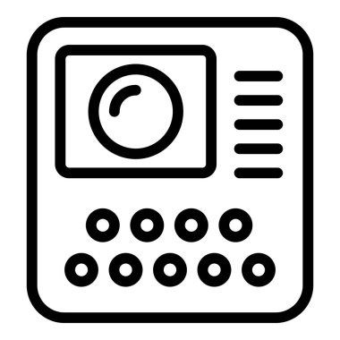 Siyah ve beyaz vektörde elektriksel ölçüm ve devre testi için dijital çoklu metre resimleme