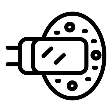 Basit bir çizgi sanat tarzında, simgeler ve bilgi grafikleri için uygun bir ev şarj prizinin vektör çizimi