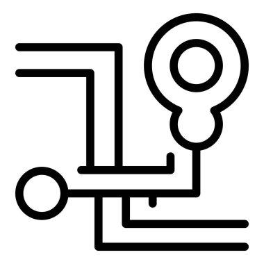 Yolları ve anahtar deliğini tasvir eden siyah doğrusal simge, başarıya giden yolculuğu simgeliyor