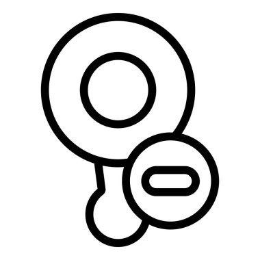 Arama ve bağlantıyı sembolize eden bir zincir bağlantıya bağlı bir büyüteçin siyah ve beyaz çizimi