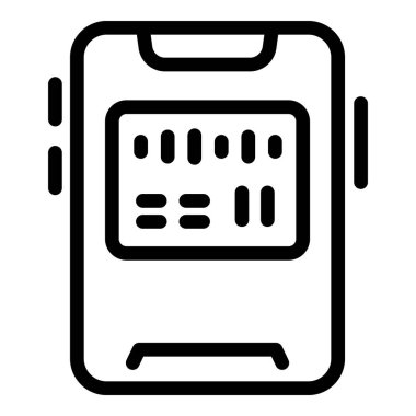 Web ve uygulama kullanımı için uygun bir dijital pano simgesinin siyah ve beyaz vektör illüstrasyonu