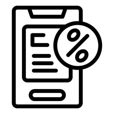 Akıllı telefon kullanıcıları için yüzde satış sembolü içeren ekommerce ve çevrimiçi alışveriş uygulamaları için mobil indirim konsepti simgesi