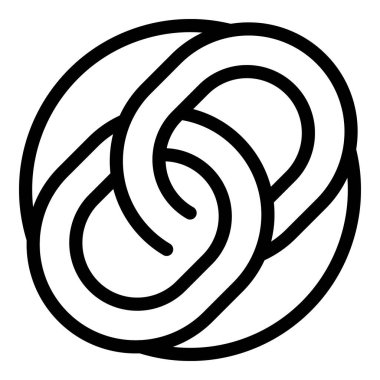 Siyah ve beyaz olarak birbirine dolanmış bir Kelt düğümünün basitleştirilmiş çizimi