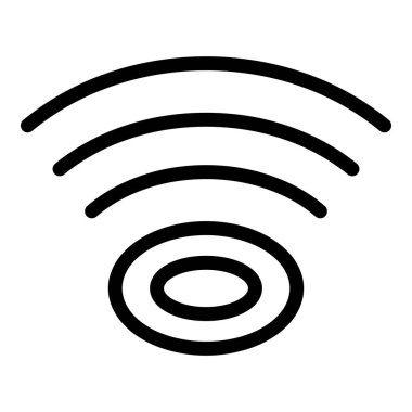 Beyaz arkaplandaki bir kablosuz sinyal simgesinin basit yüksek karşıtlık çizimi