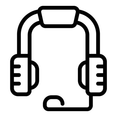 Çeşitli tasarım kullanımları için uygun, basit ve temiz kulaklık çizimi