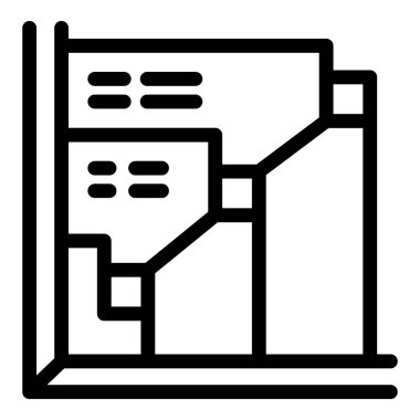 Büyümeyi ve ilerlemeyi sembolize eden, yükselen bir grafik tasvir eden basit siyah ve beyaz çizimler