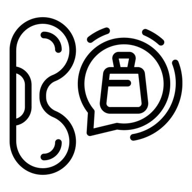 Bir telefon konuşması ve koku tasarımı için uygun olan basit satır simgesi