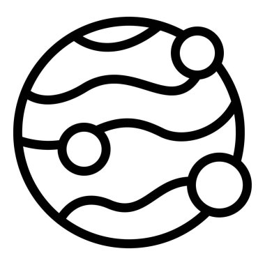 Yörüngeleri uzay temaları için uygun olan biçimlendirilmiş bir gezegenin minimalist çizgi sanatı