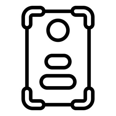 Anahtar detaylarına sahip bir belgenin siyah ana hatlı vektör simgesi, ağ ve yazdırma için idealdir