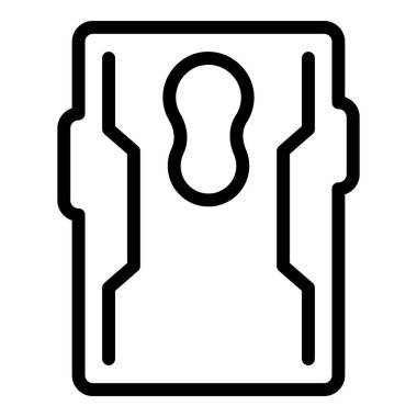 Minimalist tasarımı olan bir jilet simgesinin siyah ve beyaz vektör çizimi