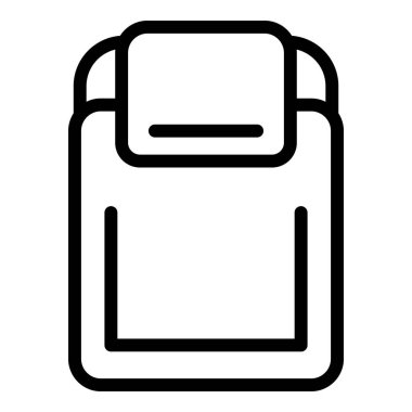 Beyaz üzerinde izole edilmiş bir uyku tulumunu tasvir eden basit bir çizgi sanat simgesinin vektör çizimi