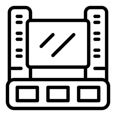 Modern şeffaf televizyon simgesi vektör illüstrasyonunda beyaz arkaplanda izole edildi. Multimedya, eğlence ve teknoloji kavramları için mükemmel