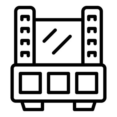 Çeşitli tasarım kullanımları için uygun klasik bir film şeridi projektörünün siyah ve beyaz vektör simgesi