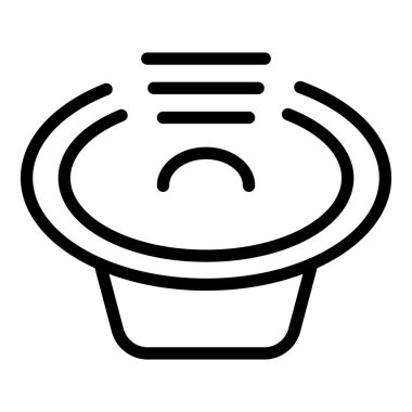 Tek kullanımlık kahve fincanı kapağı tasvir eden minimalist vektör simgesi, çeşitli tasarım ihtiyaçları için uygun