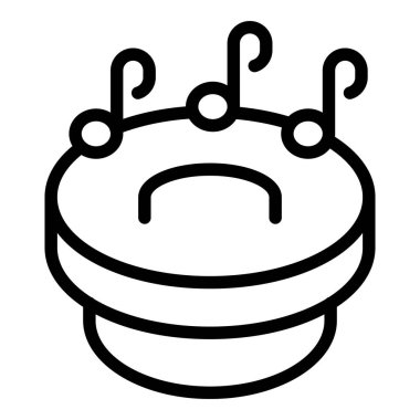 Teknoloji ve mutluluk temalarına uygun üç antenli, stilize bir gülümseyen yüz çizimi