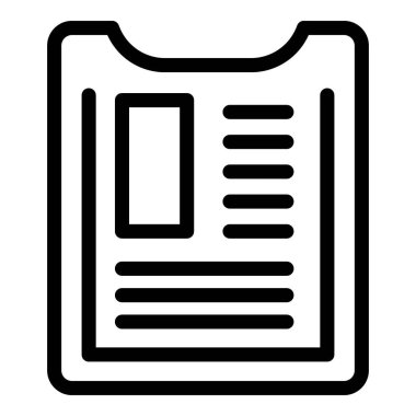 Bir belgeyi temsil eden basit bir dış hat vektör simgesi, ağ ve yazdırma için idealdir