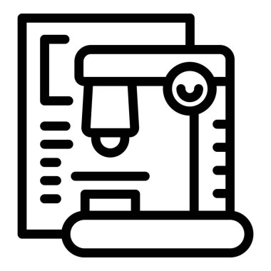 A black and white line art icon depicting a legal document with a gavel clipart