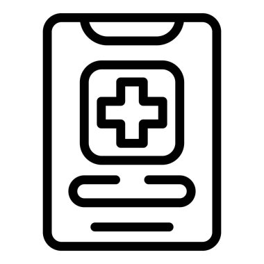 Sağlık hizmeti konsepti, minimalist düz tasarım içinde siyah beyaz reçeteli ikon çizimi, web, uygulama ve arayüz için uygundur. Düzenlenebilir, ölçeklenebilir ve yazdırılabilir vektör grafiği