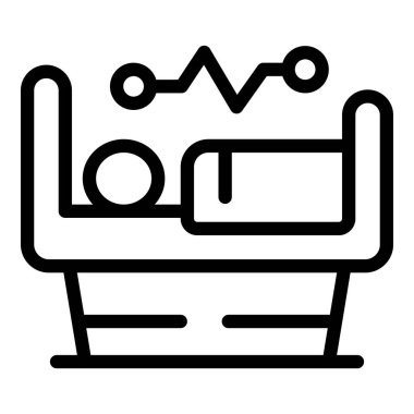 Ticari, eğitim, eğitim, eğitim, seminer, ders, etkinlik veya konferans vektör ilüstrasyonu için minimalist monokrom çizgisi sanat podyumu konuşma ikonu